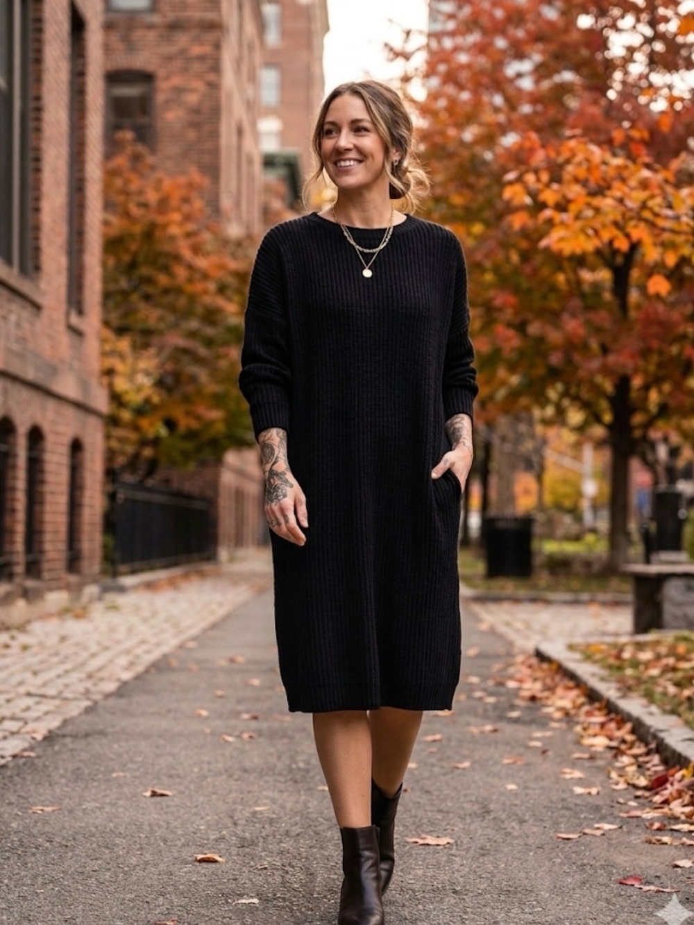The Emma Knudsen Ribbed Sweater Dress